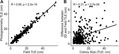 Colony-Level 3D Photogrammetry Reveals That Total Linear Extension and Initial Growth Do Not Scale With Complex Morphological Growth in the Branching Coral, Acropora cervicornis